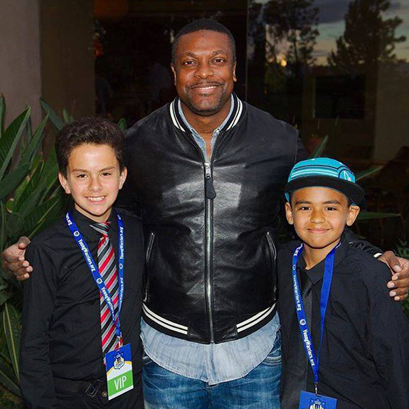 Chris With Kids From Young Warriors LA