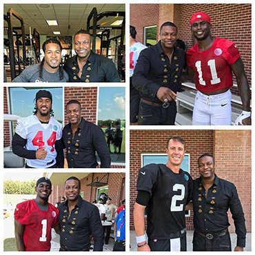 Assorted Images of Chris Tucker With Atlanta Falcons Players